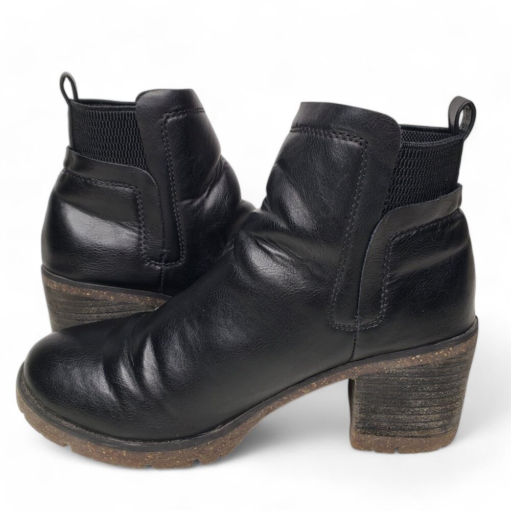 Korks by Kork-Ease Elsie Booties Women's Black Leather Under Calf Moto Slip On 6 - Picture 3 of 11